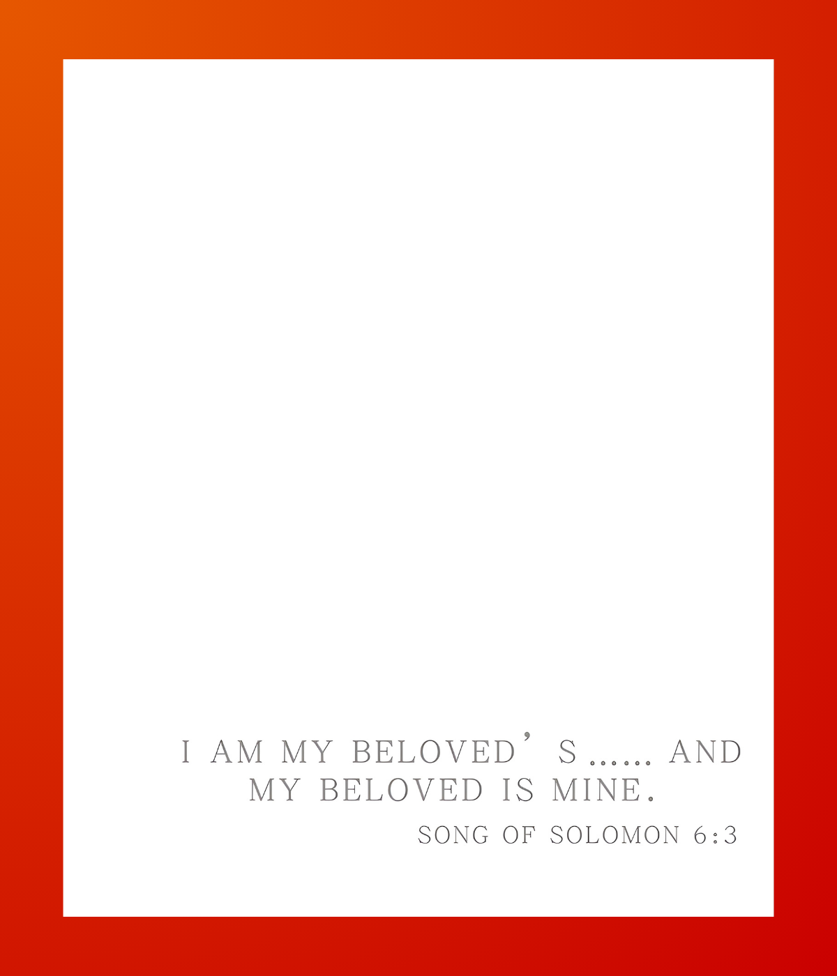 My Beloved is Mine