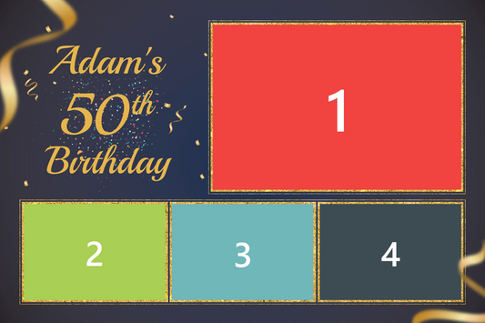 Premium 50th Birthday Blue And Gold Templates 4H41