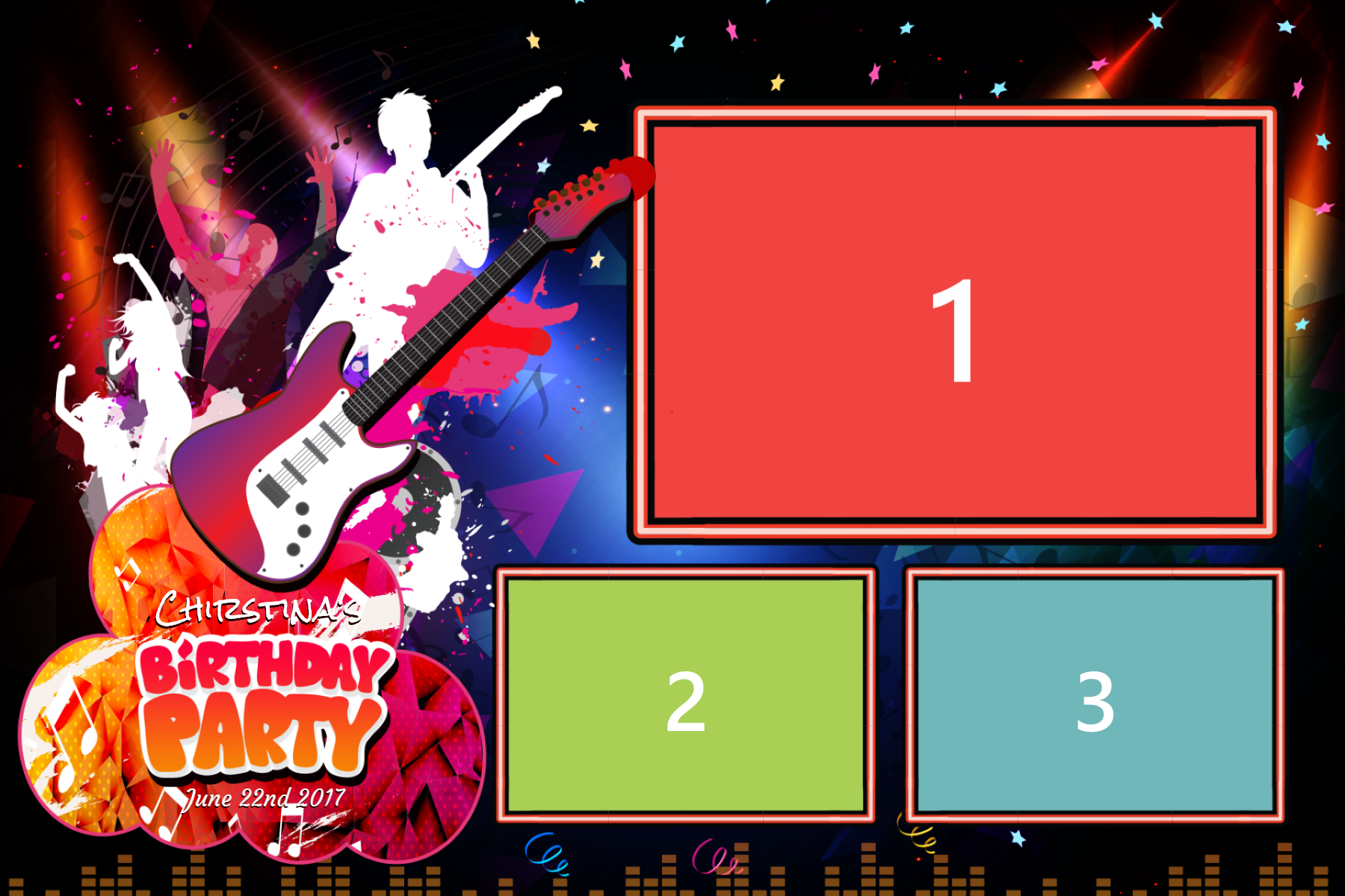 Birthday Rock Music Templates 4x6 Photo Booth Templates
