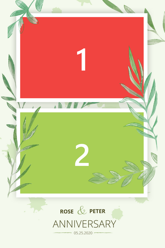 Premium Green Leaf Anniversary Templates 2V1