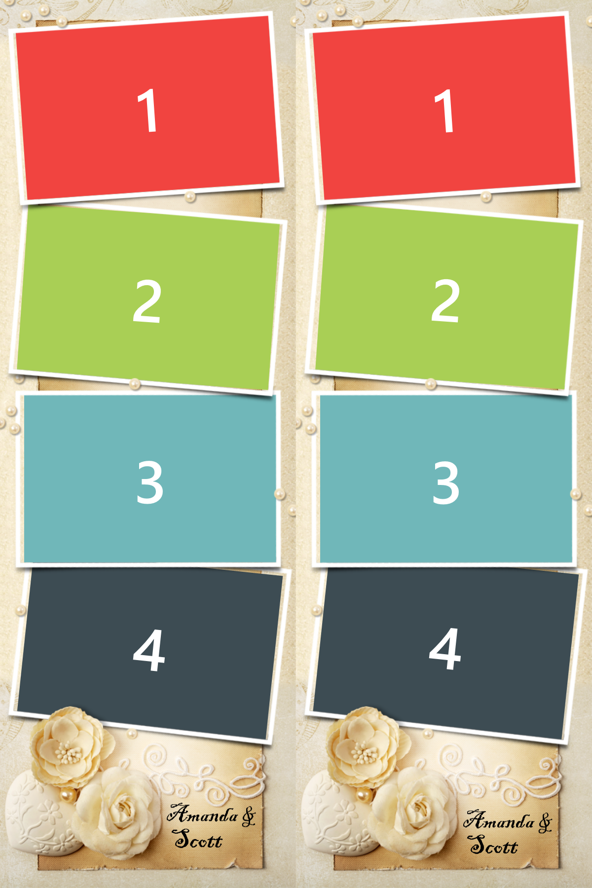 Premium Wedding Golden Roses Templates 4V27 Photo Booth Templates